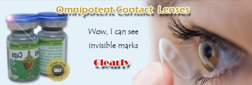 Infrared Contact Lenses For Invisible Ink Marked Cards