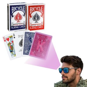 Bicycle Rider Back Contact Lenses Marked Cards for Invisible Ink And Glasses
