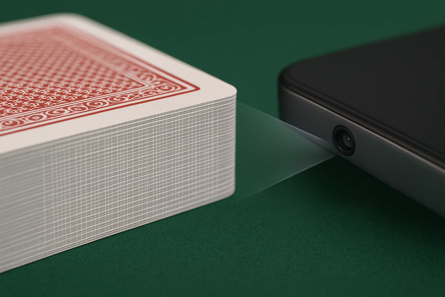 Detail karet označených čárovým kódem s neviditelnými čárovými kódy naskenovanými pokerovou kamerou, nezbytnou pro nastavení pokerového analyzátoru Texas Hold'em v roce 2025.