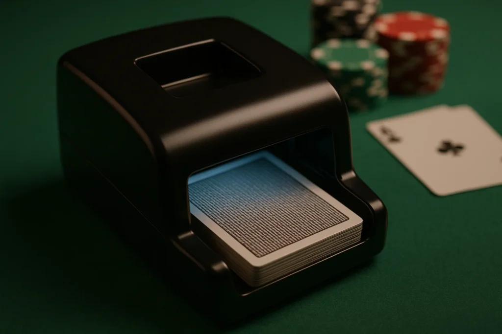 Black Professional Poker Shuffler Scanner Camera shuffling barcode